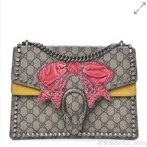 Gucci  Dionysus Monogram Gg Supreme Embroidered Crystal BAG